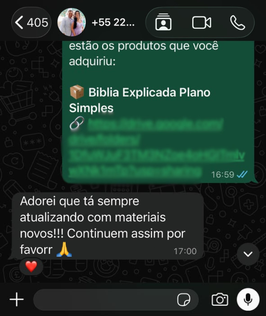 Print de WhatsApp: cliente diz: Adorei que tá sempre atualizando com materiais novos
