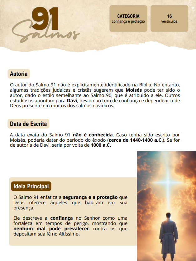Exemplo do material de estudo sobre o Salmo 91